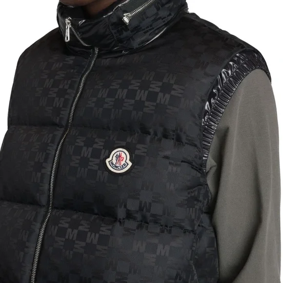 Moncler Kita Logo Print Nylon Vest Black Sm 1 - Picture 14 of 14